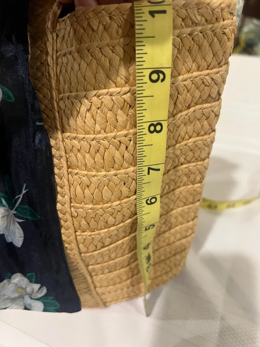 Draper James everyday Straw Tote Bag with Floral Scarf NEW - Picture 8 of 12
